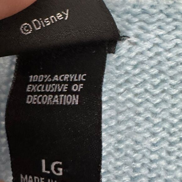 Disney Cardigan Sweater Women Size Large Blue Lilo & Stitch Knit - Picture 3 of 5